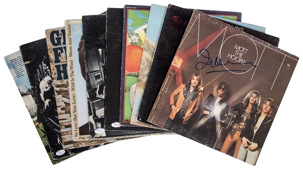 Lot of (10) 1970s Collection of Artist Signed Albums (JSA)